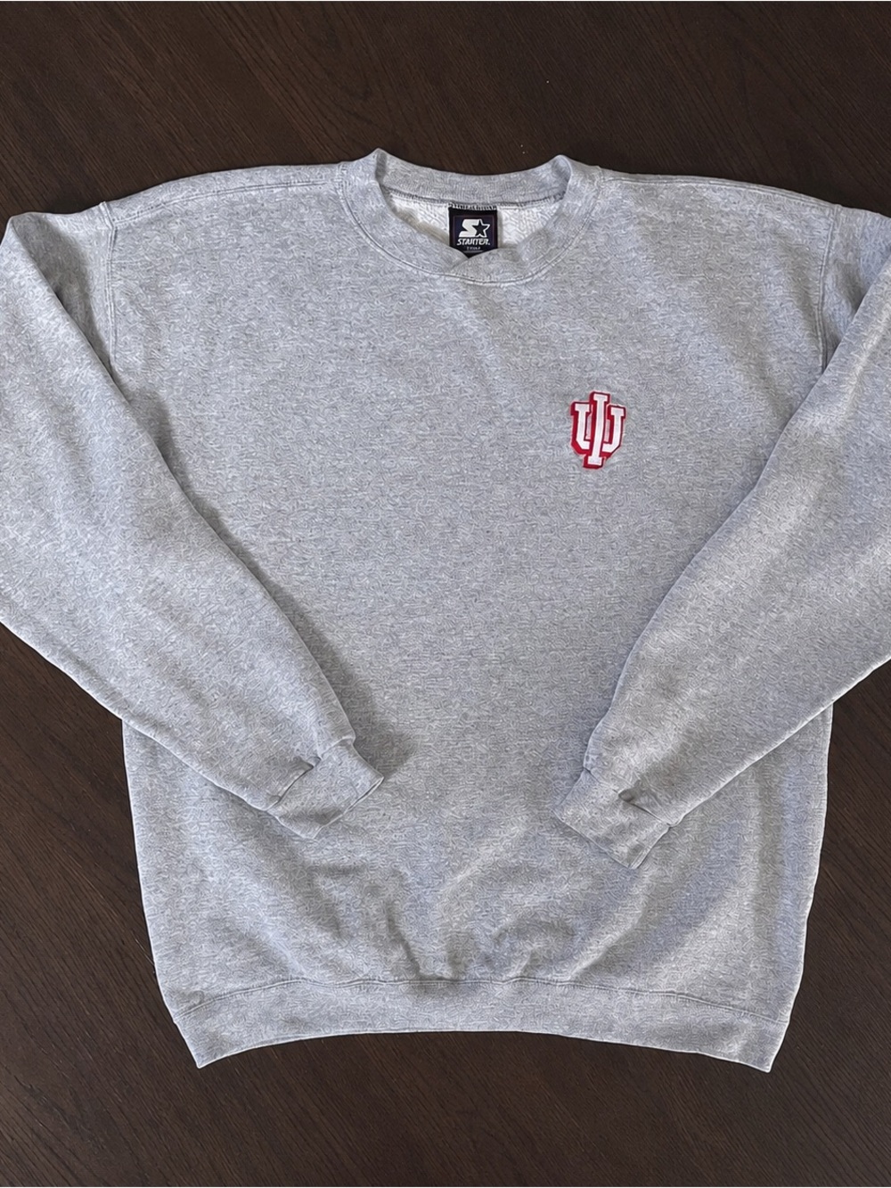 VTG Starter Indiana University Hoosiers L Crewneck Sweatshirt Gray Made in USA
